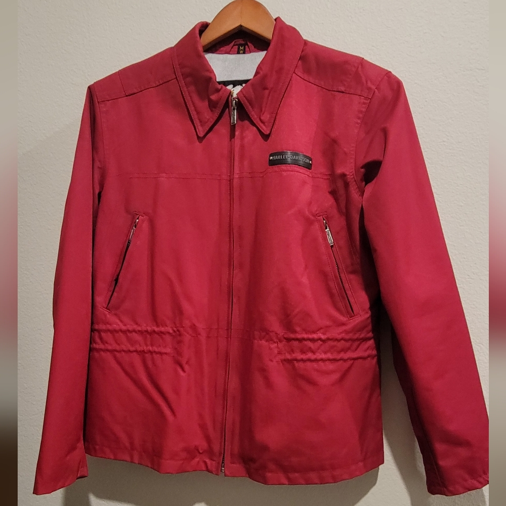 Harley Davidson Women’s Riding Jacket Size Medium Deep Red Excellent Condition